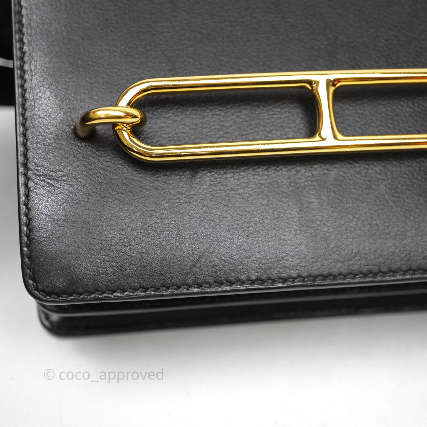 Hermès Roulis Mini 18 Black Veau Evergrain Gold Hardware