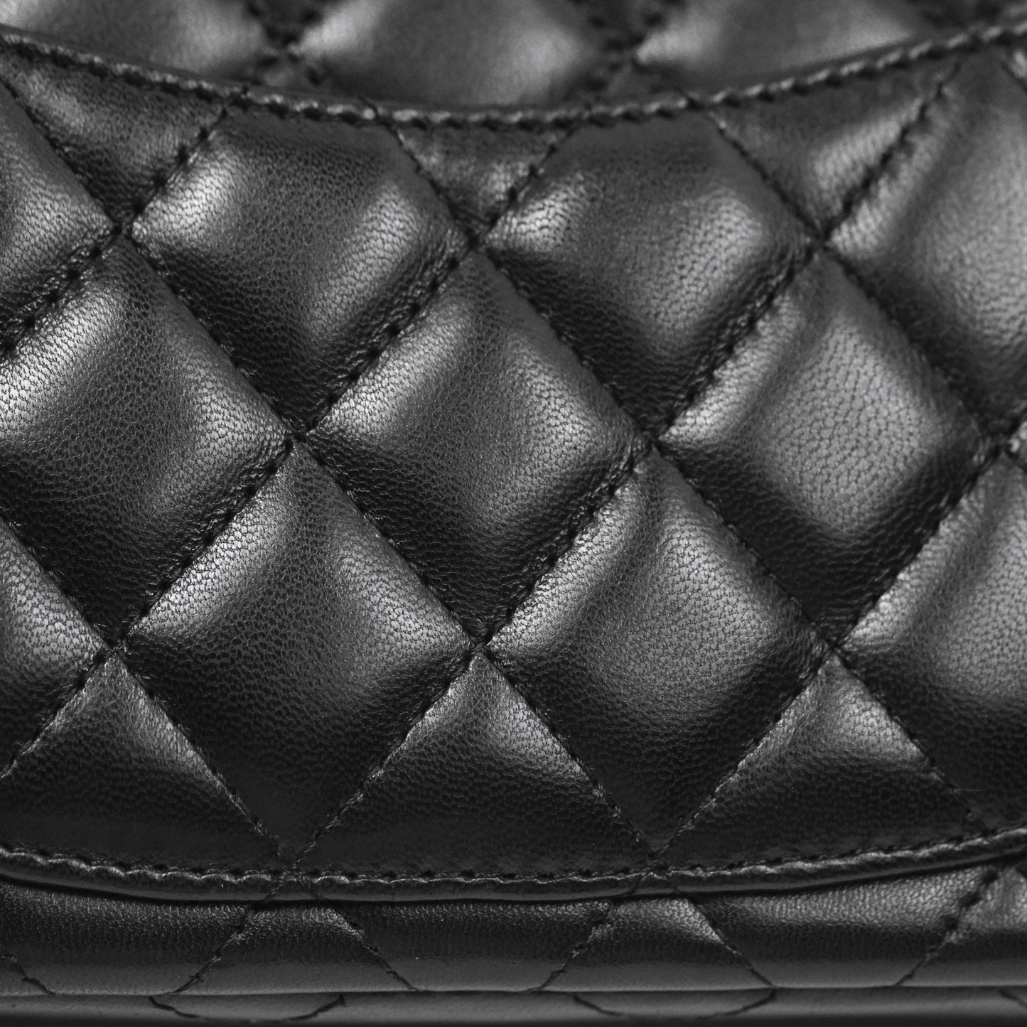 Chanel Quilted East West Flap Bag Black Lambskin Gold Hardware