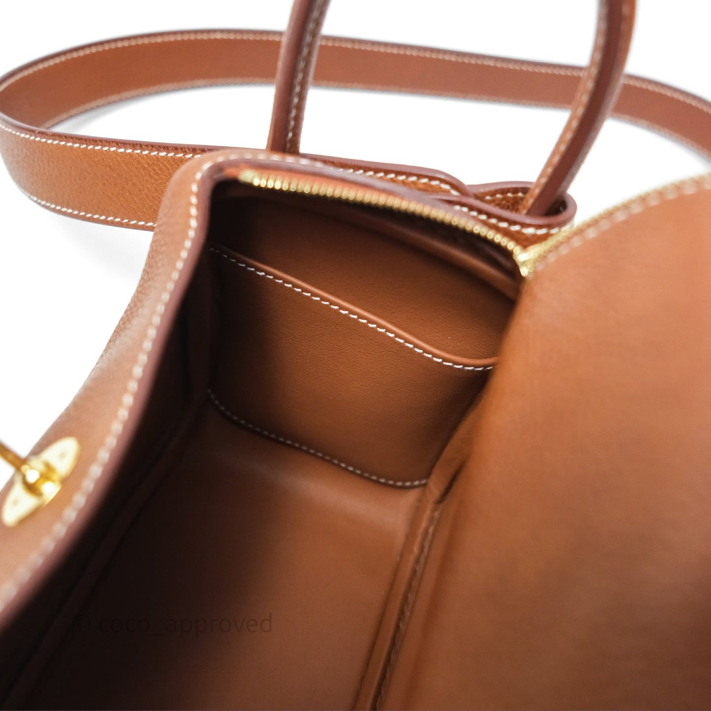 Hermès Mini Lindy 20 Fauve 34 Barenia Gold Hardware