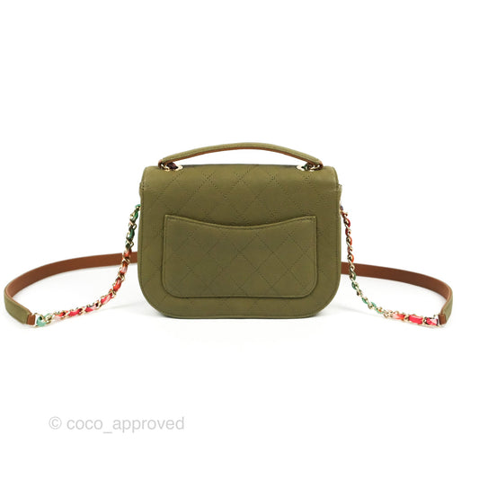 Chanel Small Cuba Top Handle Flap Khaki Caviar