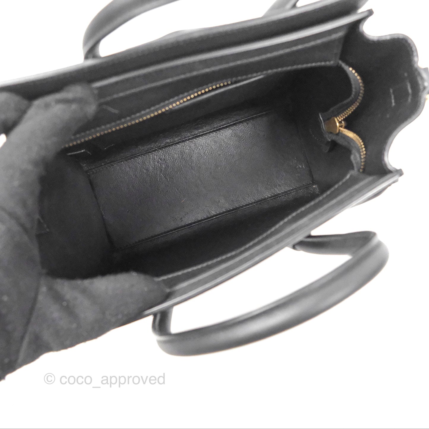 Celine Nano Luggage Bag Black Gold Hardware