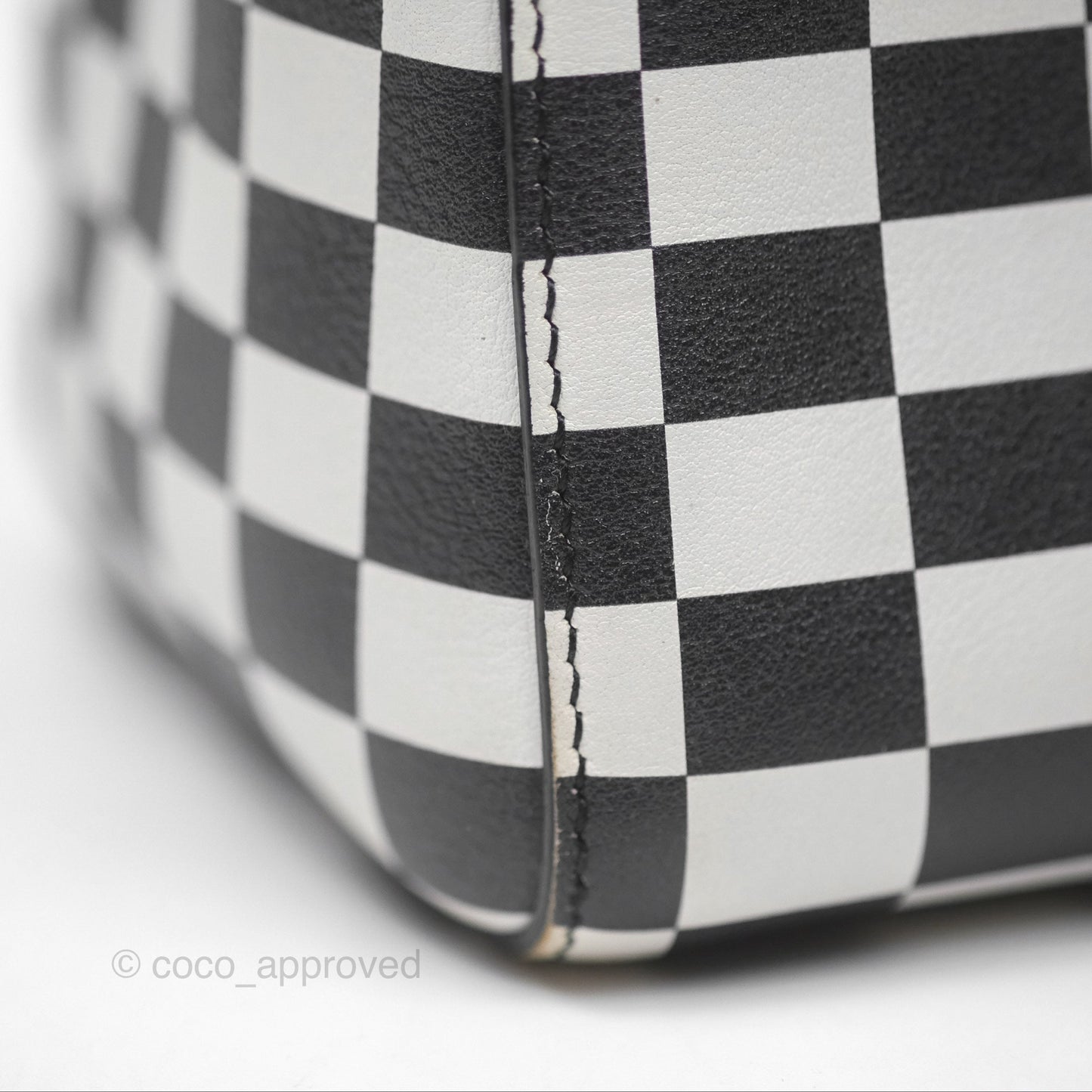Christian Dior Medium Lady Dior Checkered Black/ White Calfskin