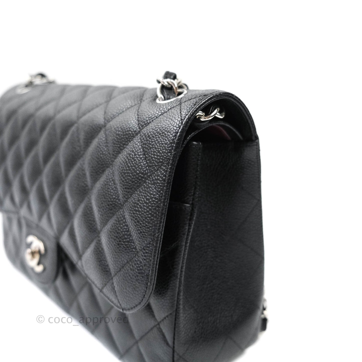 Chanel Jumbo Double Flap Black Caviar Silver Hardware⁣⁣