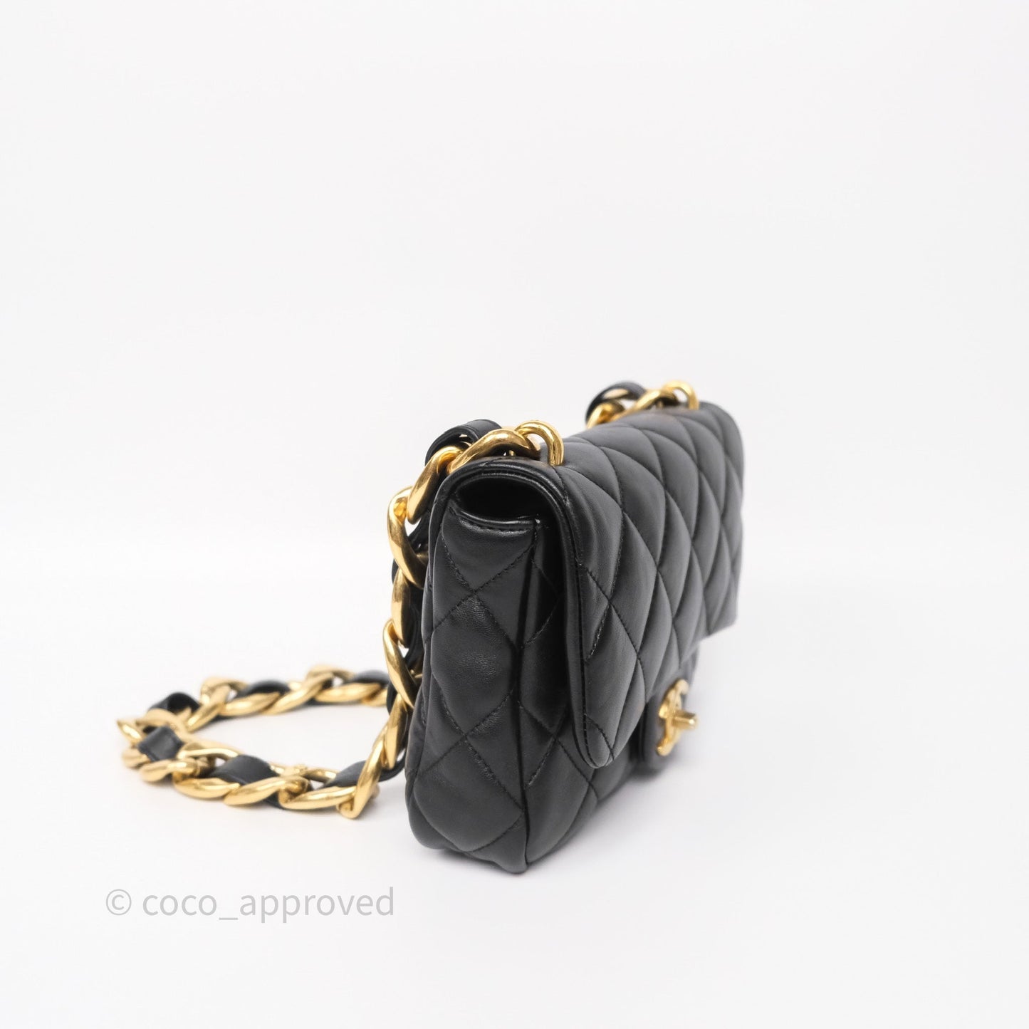 Chanel Small Funky Town Black Lambskin Aged Gold Hardware