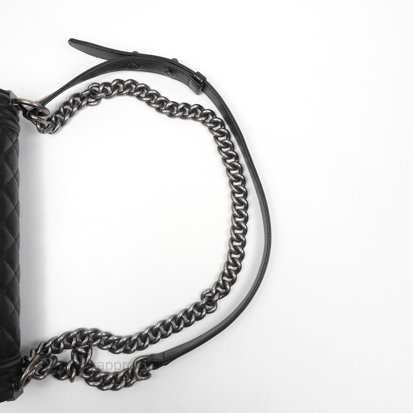 Chanel Medium Boy Quilted Black Caviar Ruthenium Hardware