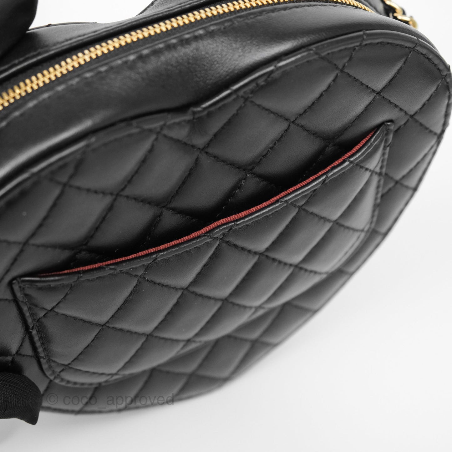 Chanel Large Heart Bag Black Lambskin Gold Hardware 22S