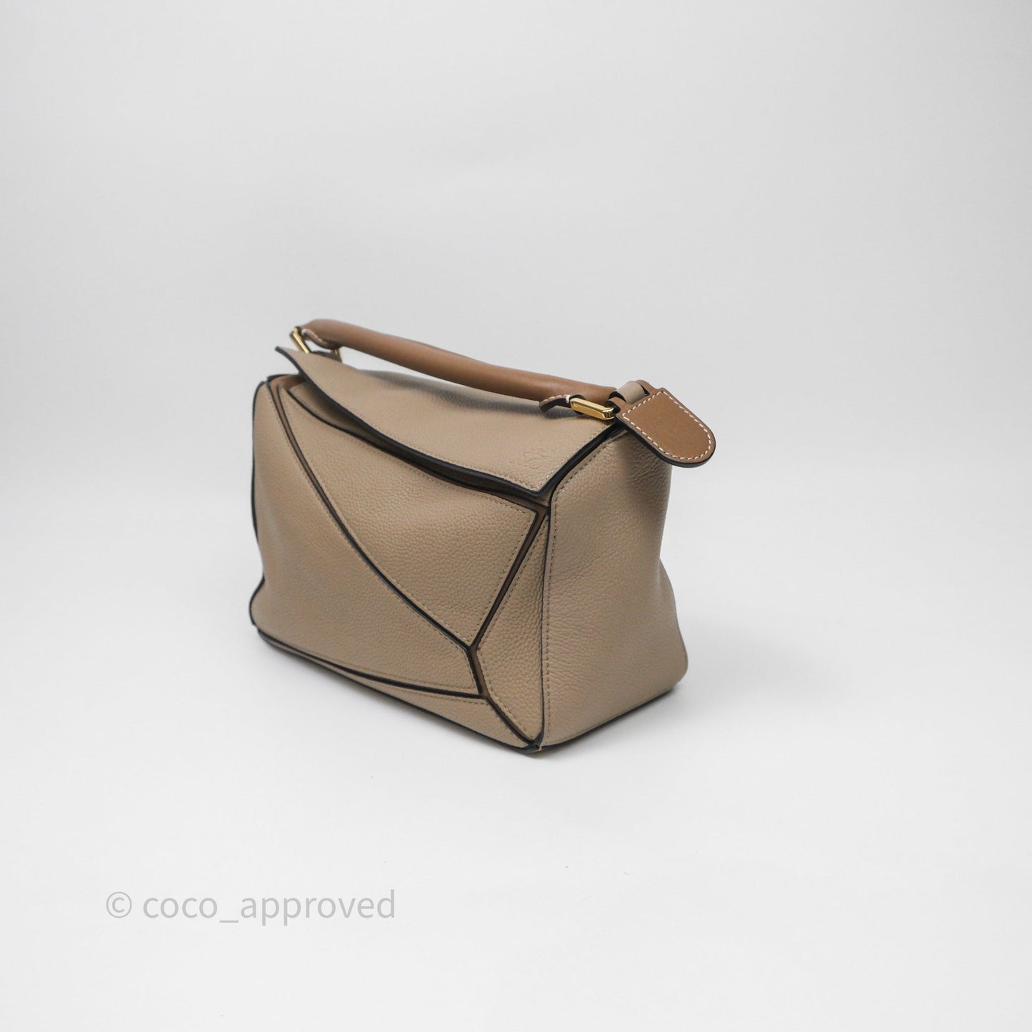 Loewe Small Puzzle Bag Sand Mink Grained Calfskin Gold Hardware