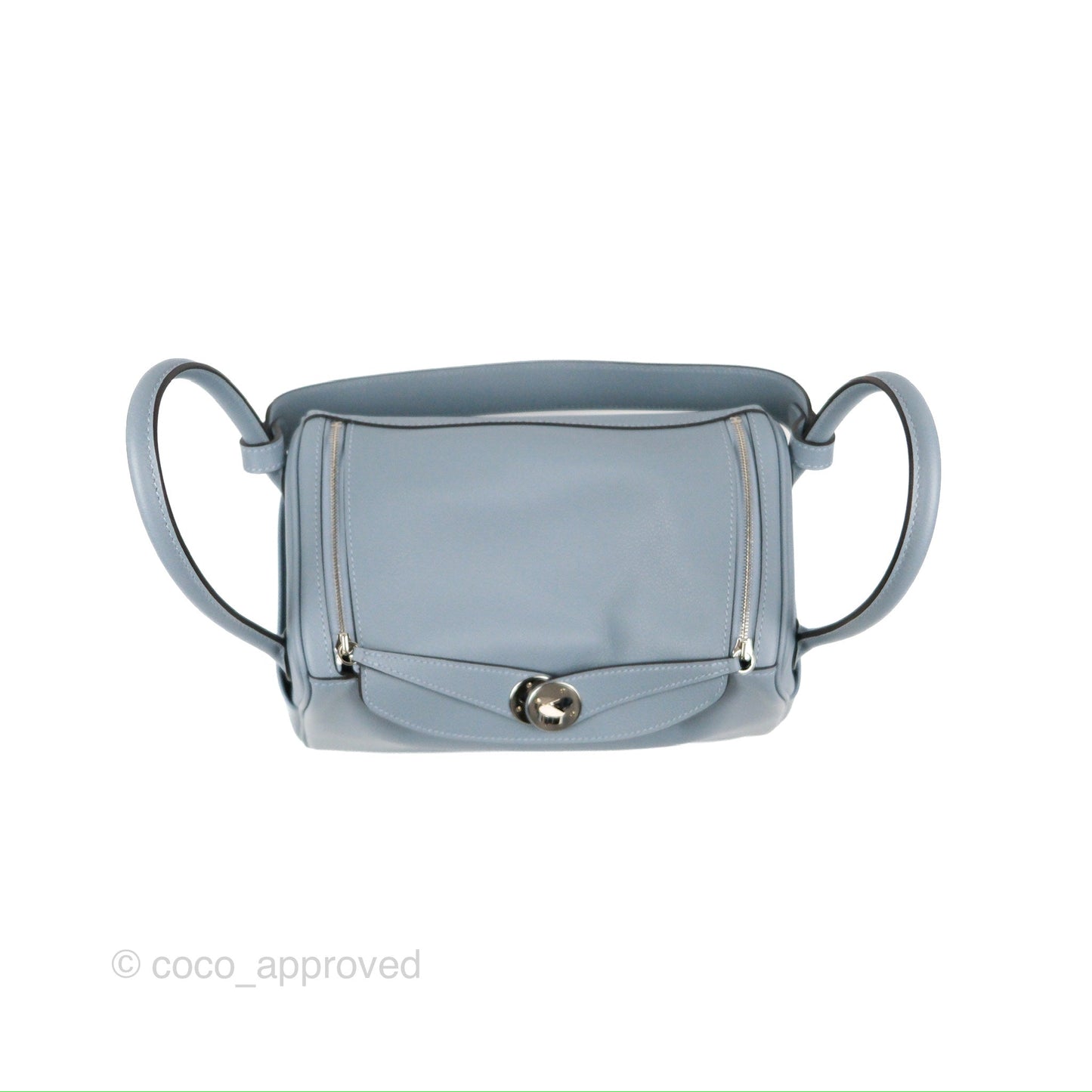 Hermès Lindy 26 Bleu Lin Evercolor Palladium Hardware