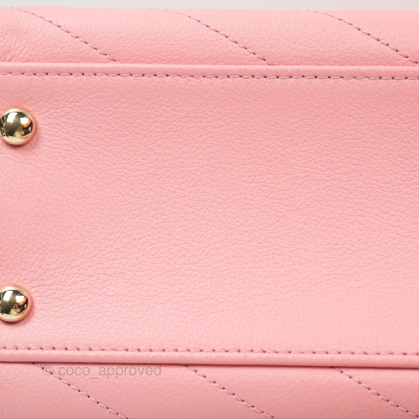 Chanel Small Chevron Chic Top Handle Flap Pink Grained Calfskin Gold Hardware