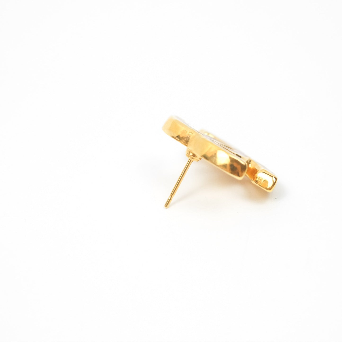 Chanel CC Orange/Pink Earrings Gold Tone 23C