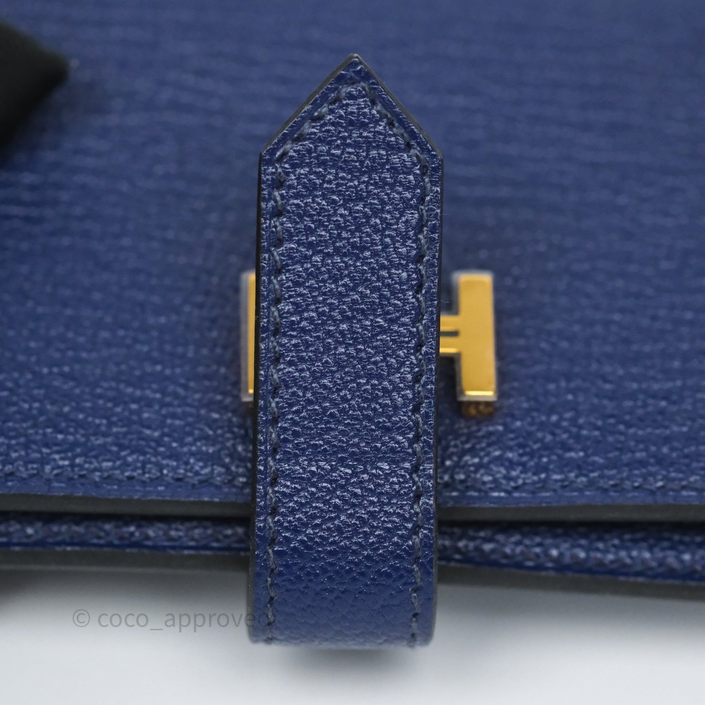 Hermes Bearn Card Holder Bleu Encre M3 Chevre Mysore Gold Hardware
