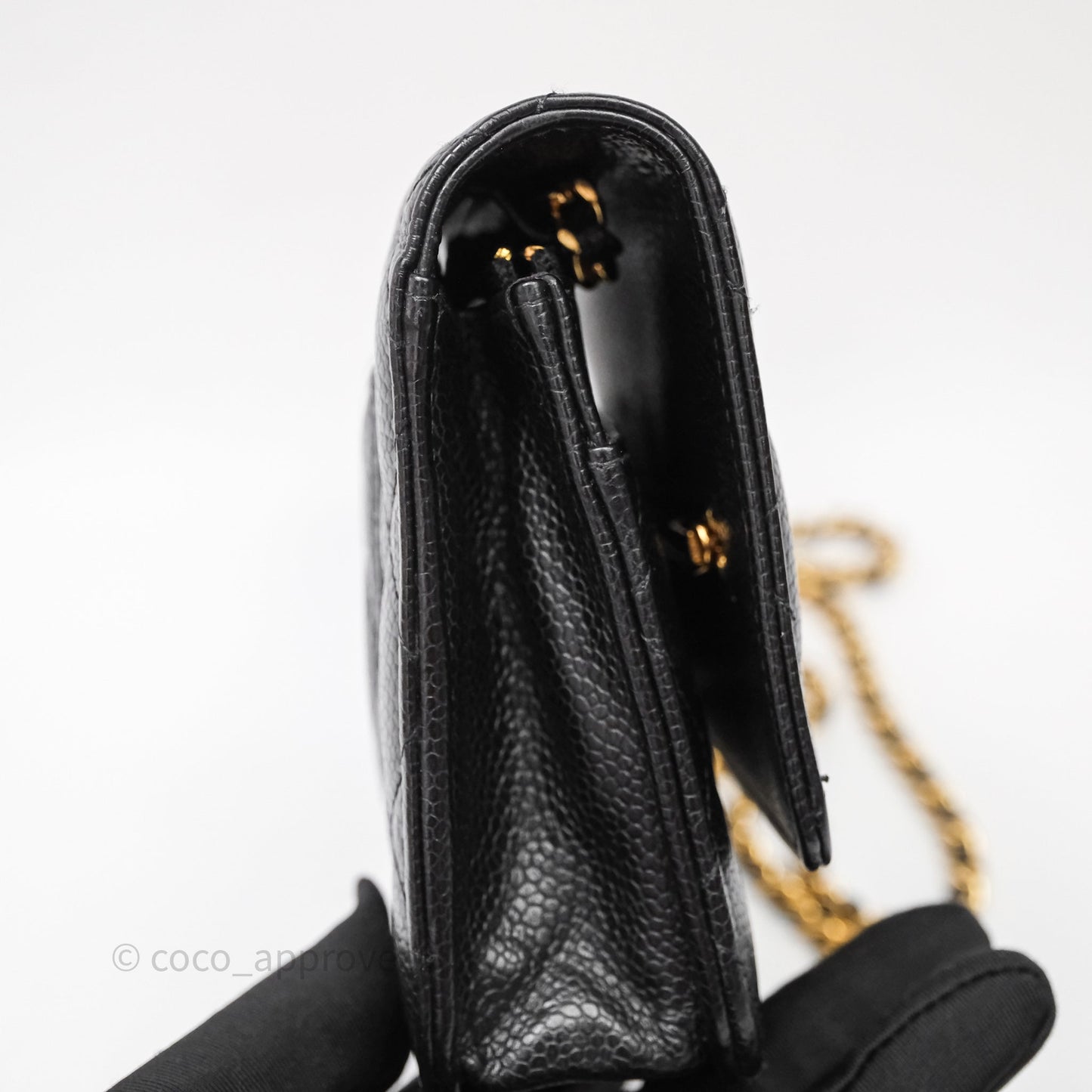 Chanel Quilted WOC Black Caviar Gold Hardware