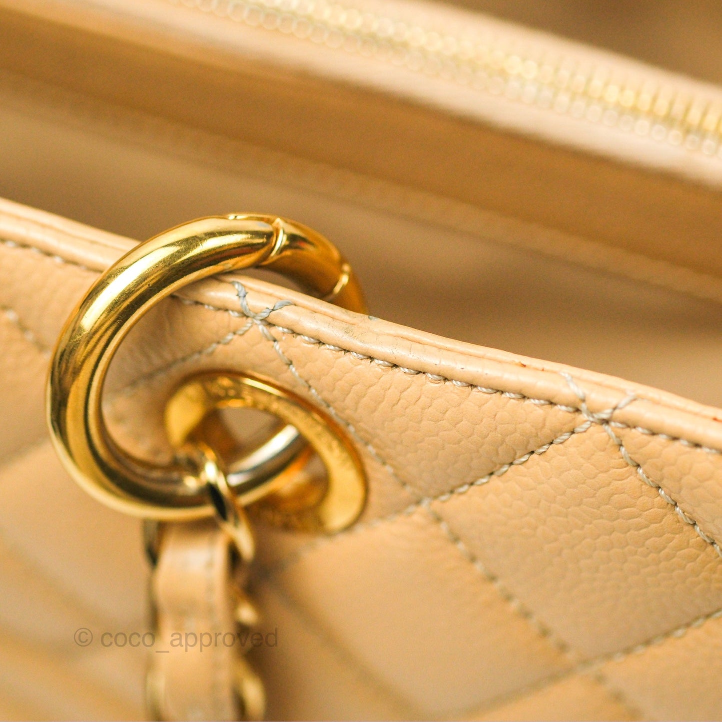 Chanel GST Beige Caviar Gold Hardware