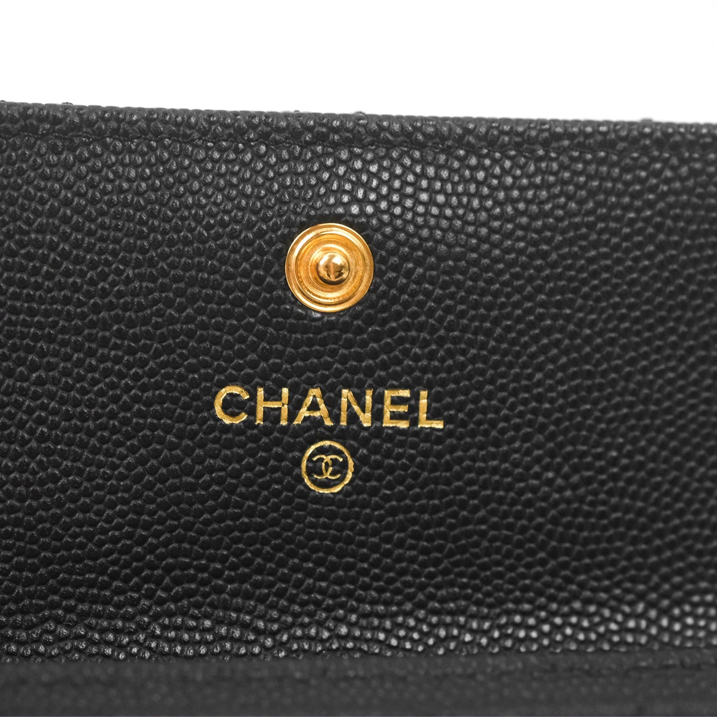Chanel Flap Card Holder Black Caviar Gold Hardware