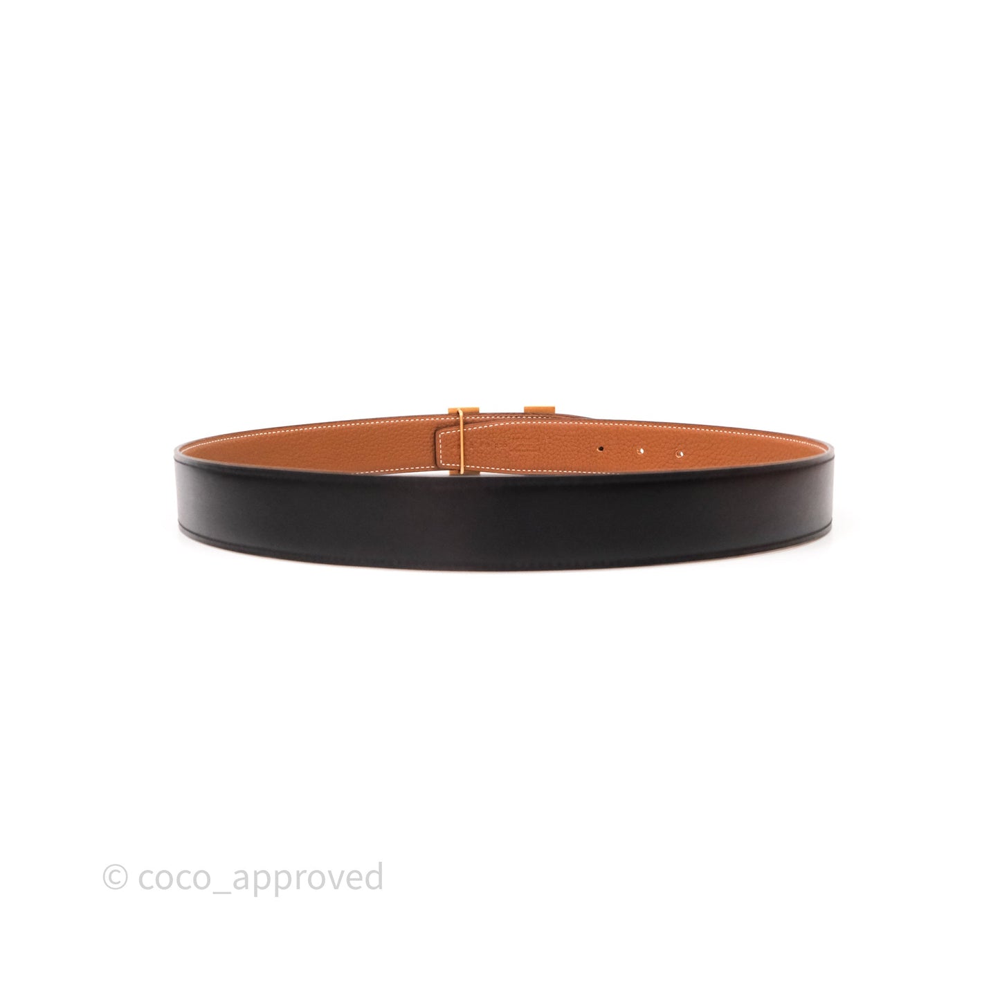 Hermès H Belt Buckle & Reversible Strap Black Gold Hardware