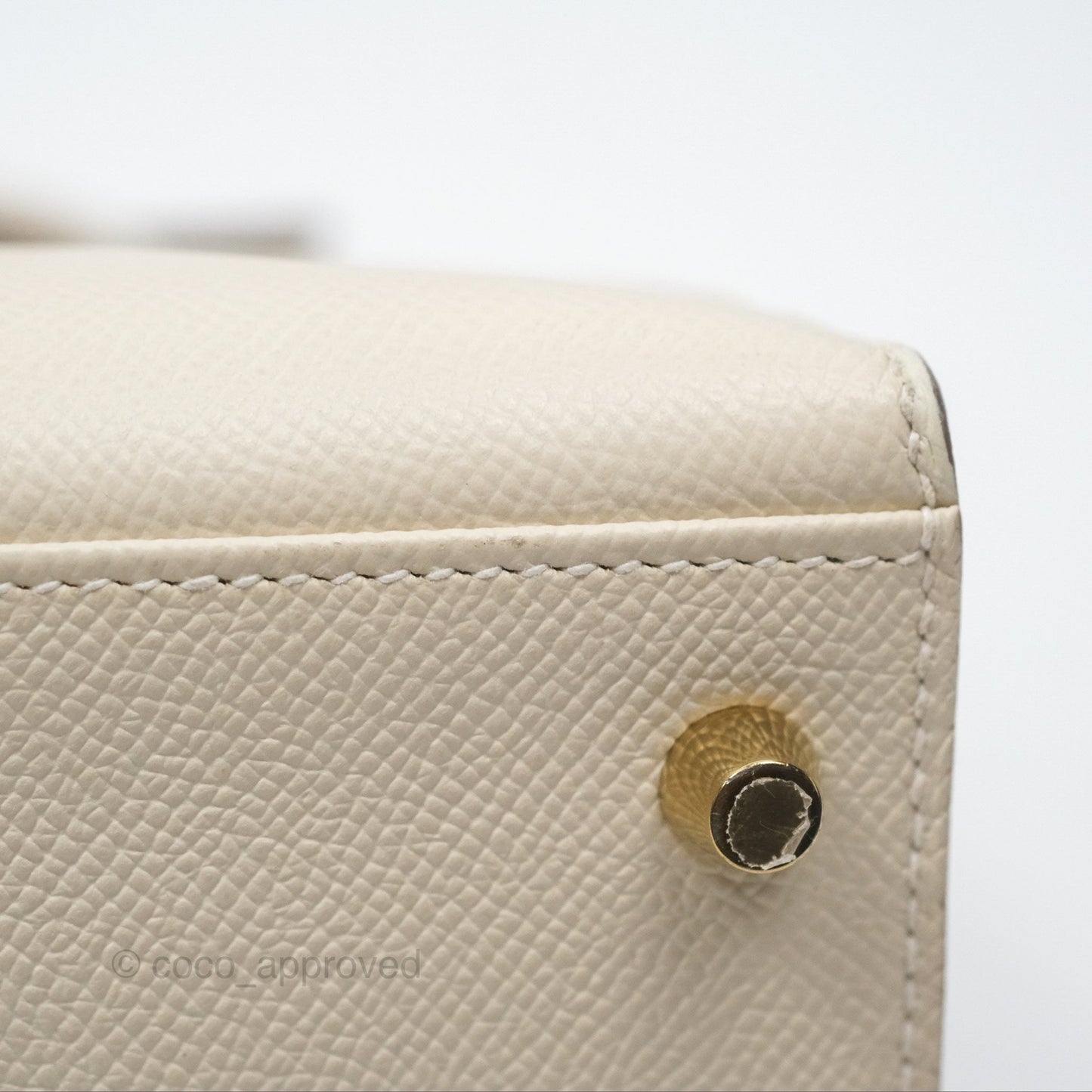 Hermès Kelly 28 Sellier Craie 10 Epsom Gold Hardware