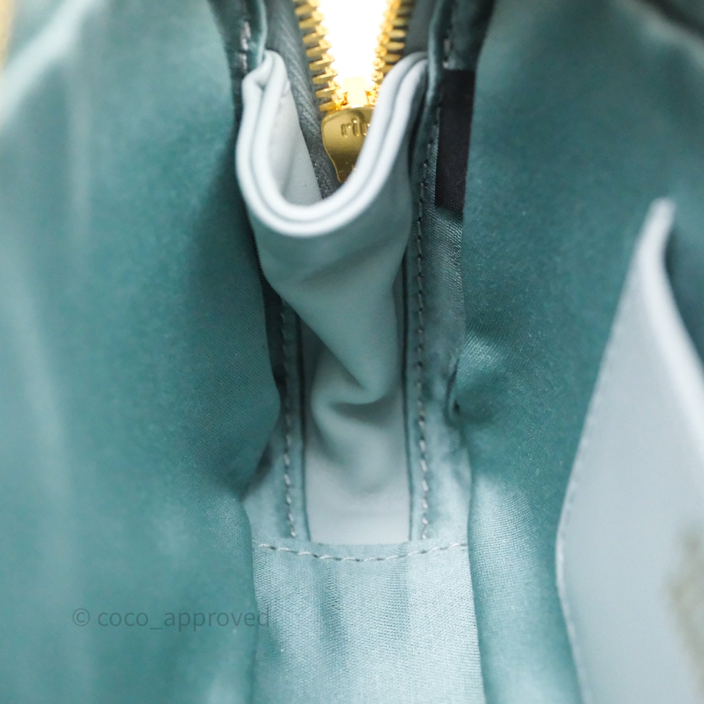 Miu Miu Arcadie Mini Bag Lago Blue Gold Hardware