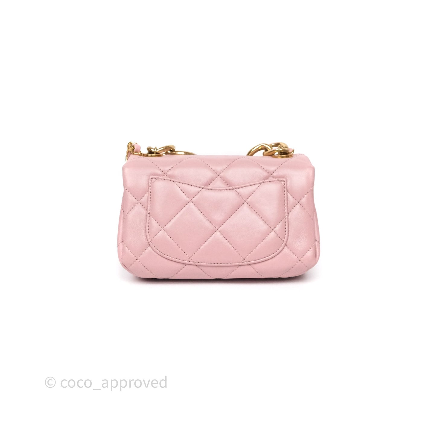 Chanel Mini Color Match Flap Quilted Pink Lambskin Aged Gold Hardware