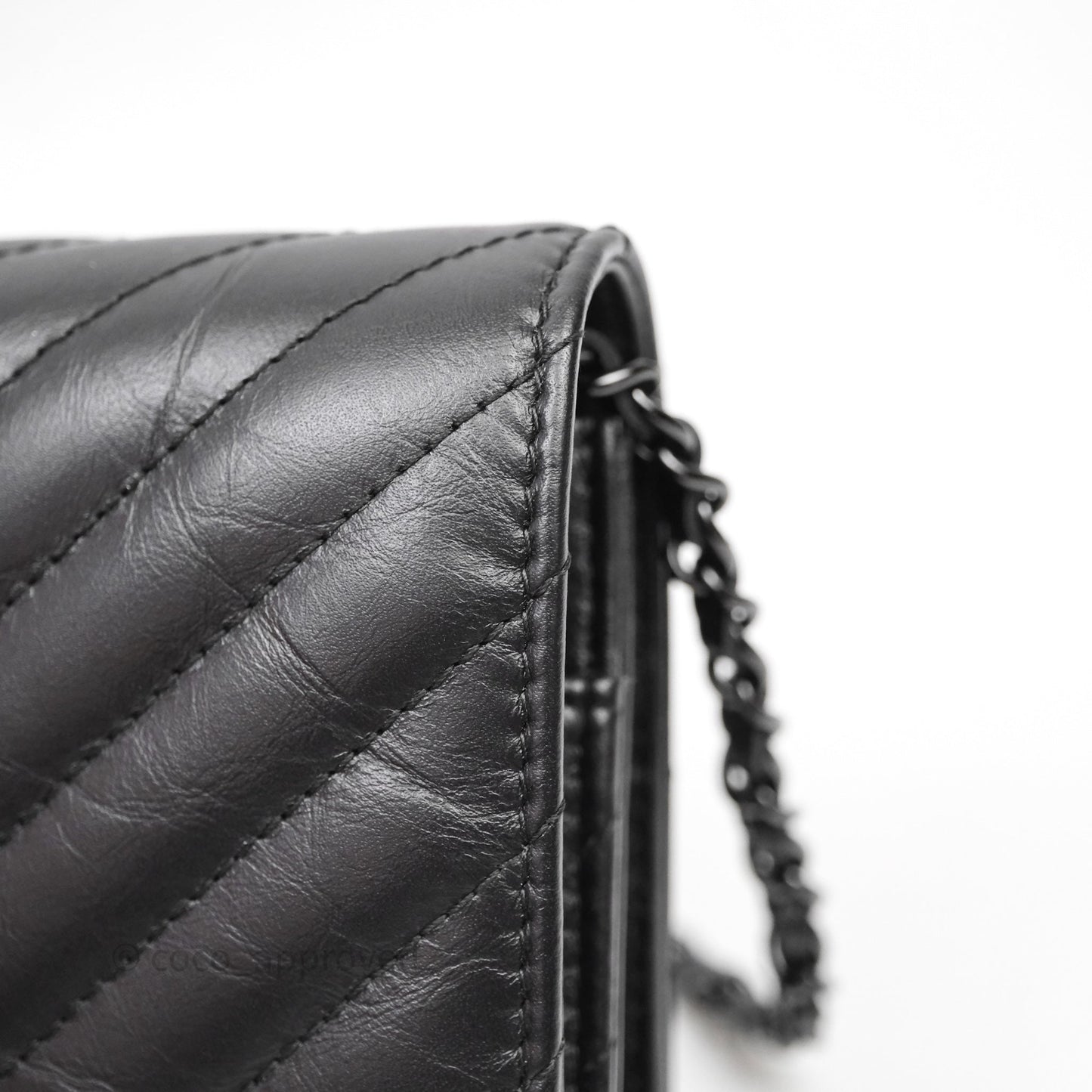 Chanel WOC Chevron Reissue So Black Calfskin