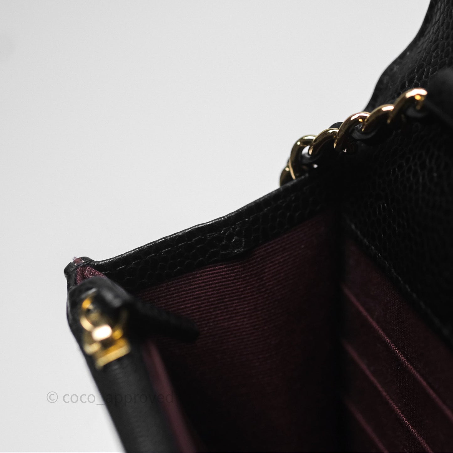 Chanel Quilted WOC Black Caviar Gold Hardware