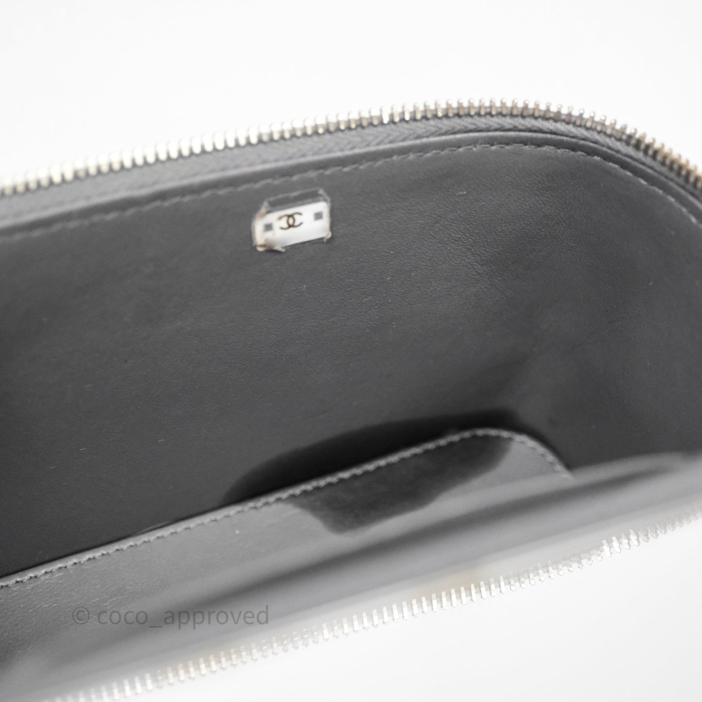 Chanel Vanity Rectangular Top Handle Grey Lambskin Gold Hardware