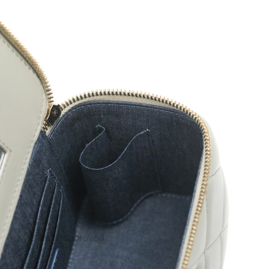 Chanel Vanity with Resin Chain Grey Lambskin Gold Hardware