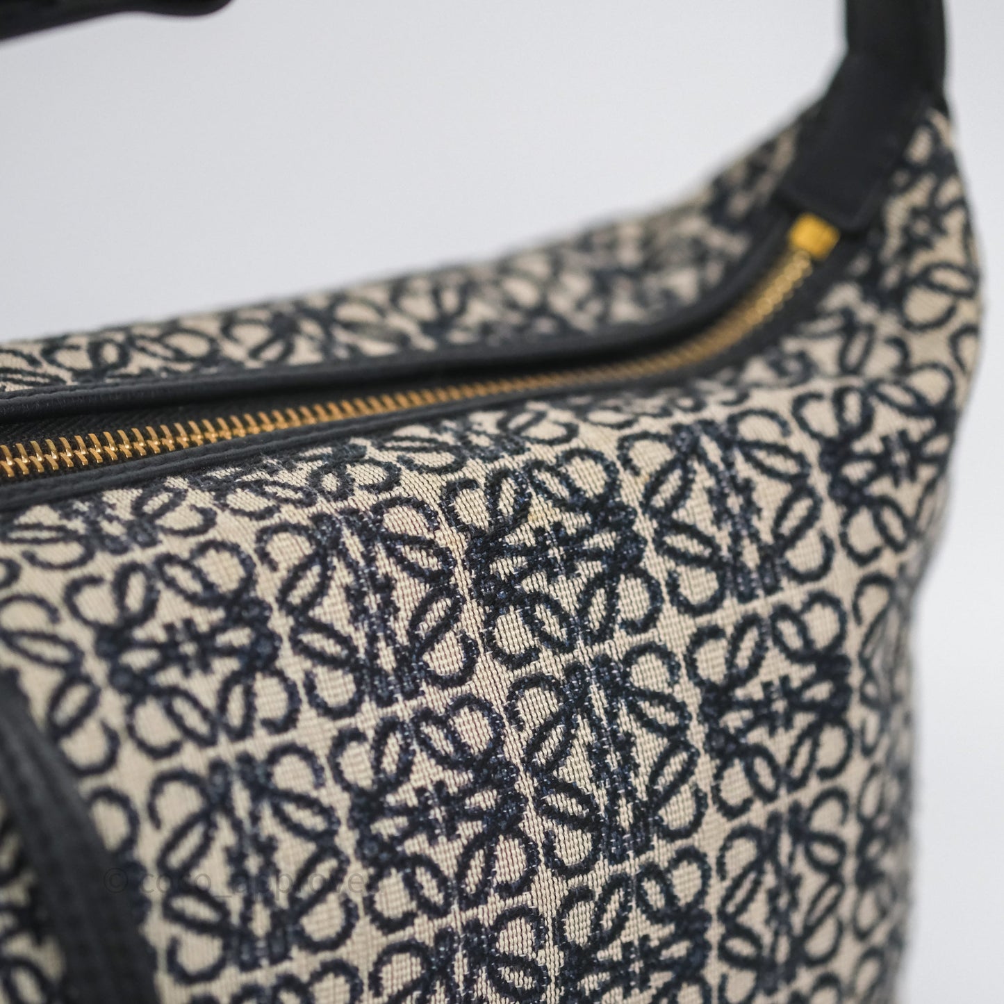 Loewe Small Cubi bag in Anagram Jacquard & Calfskin Navy/Black