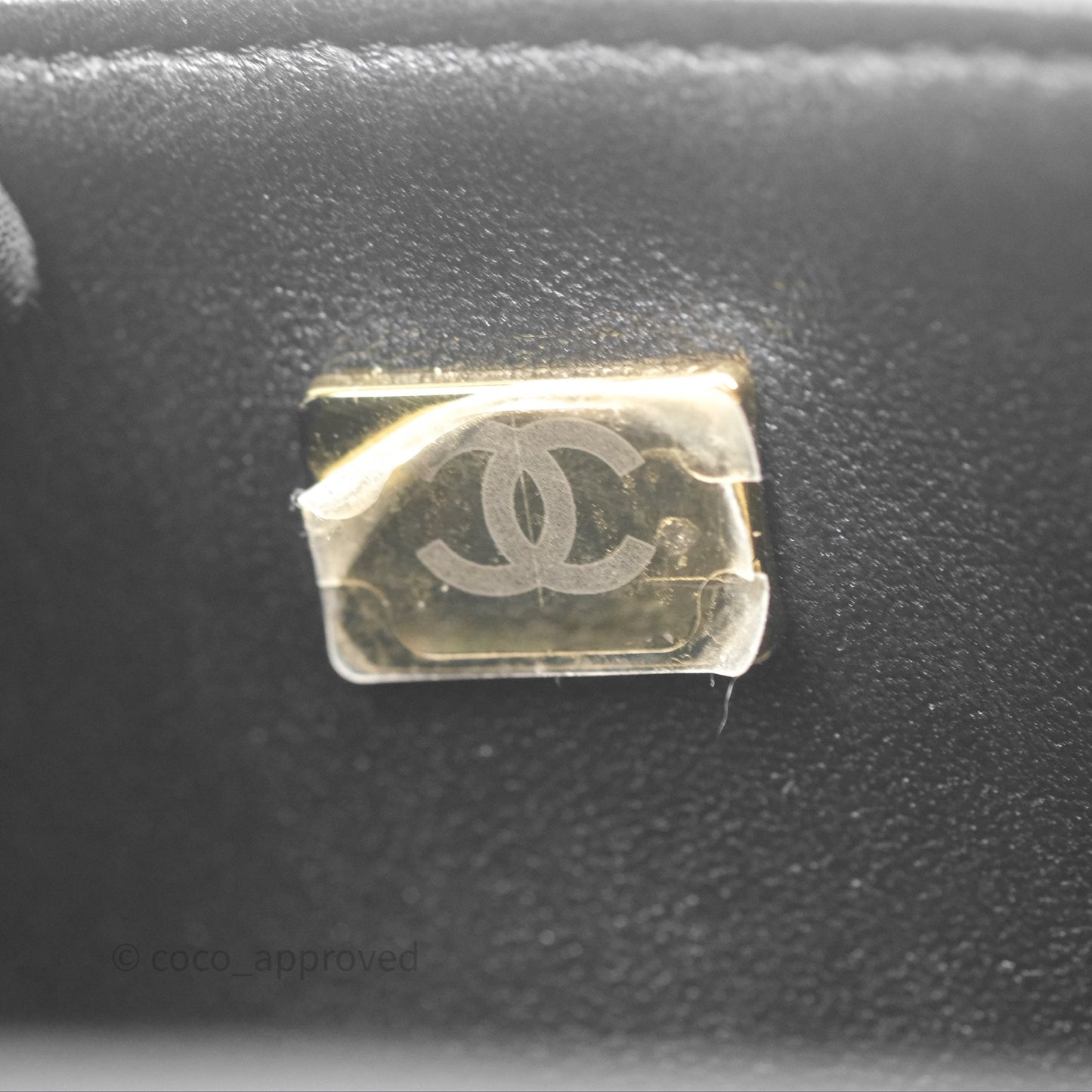 Chanel Top Handle Mini Rectangular Flap Black Lambskin Gold Hardware