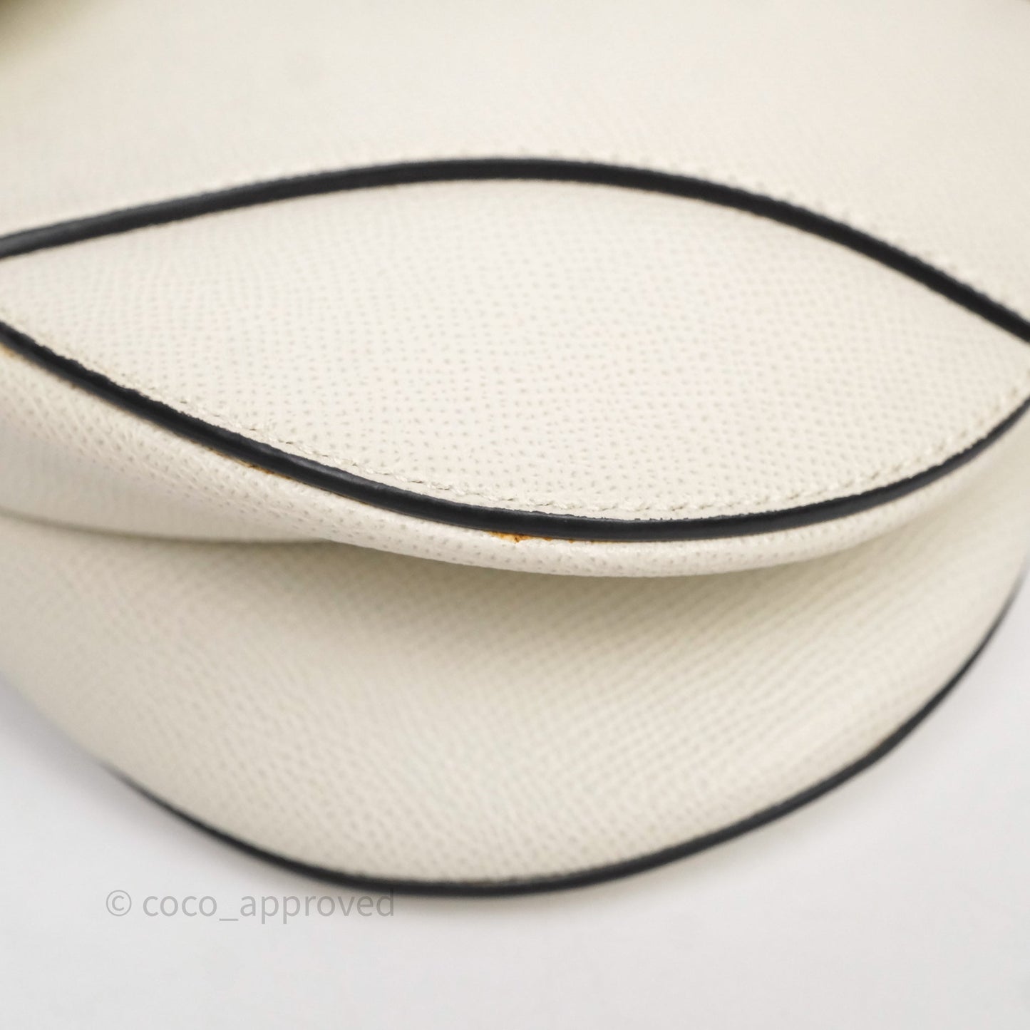 Christian Dior Saddle Bag White Grained Calfskin Gold Hardware