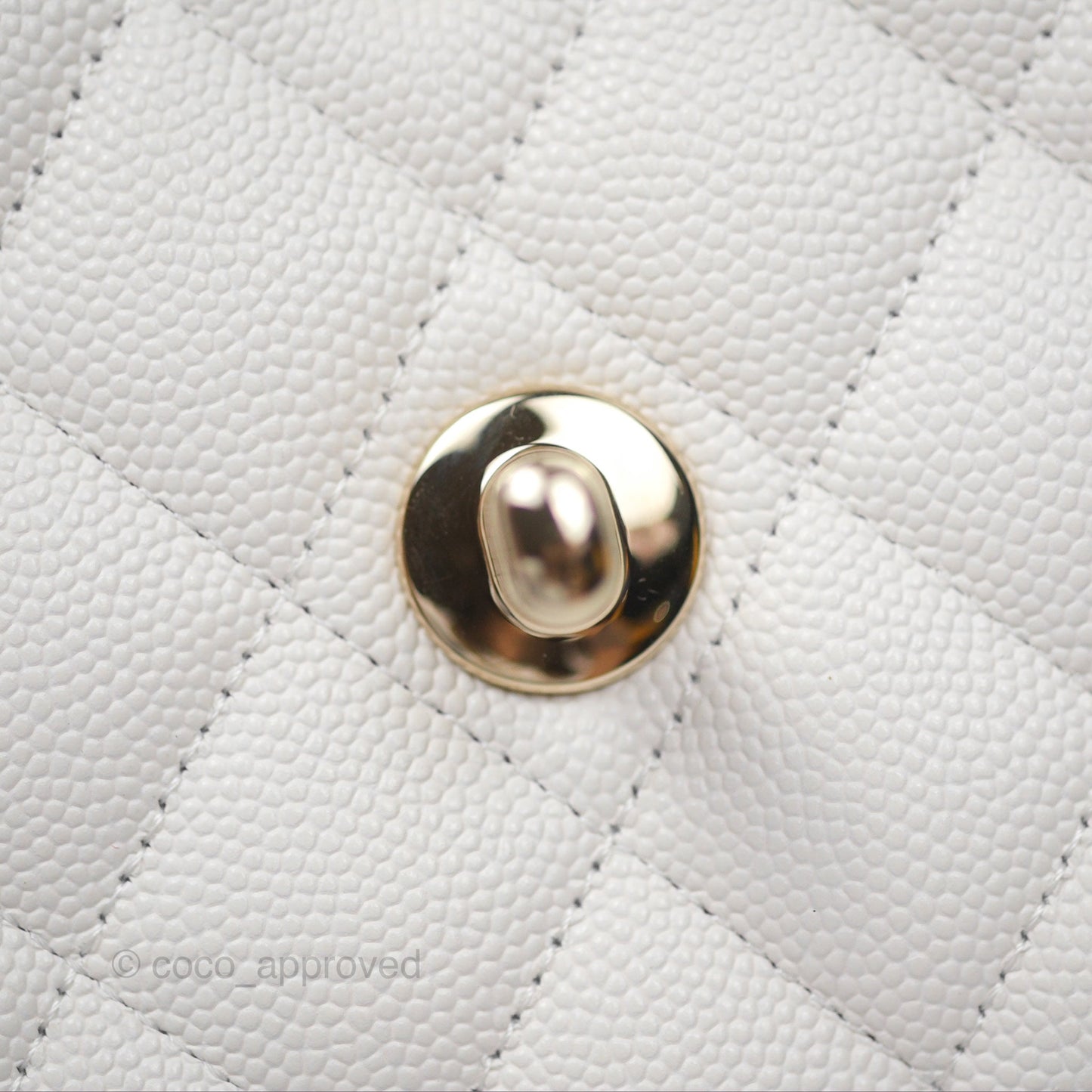 Chanel Small Classic Quilted Flap White Caviar Gold Hardware