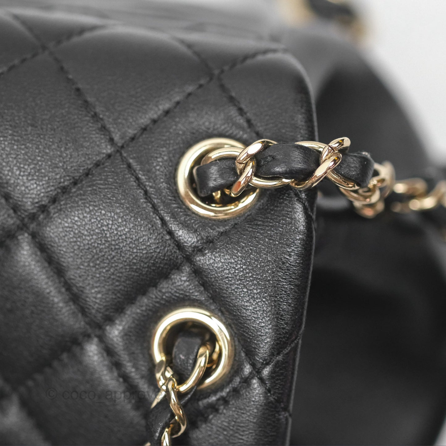 Chanel Quilted Small Duma Drawstring Backpack Black Lambskin