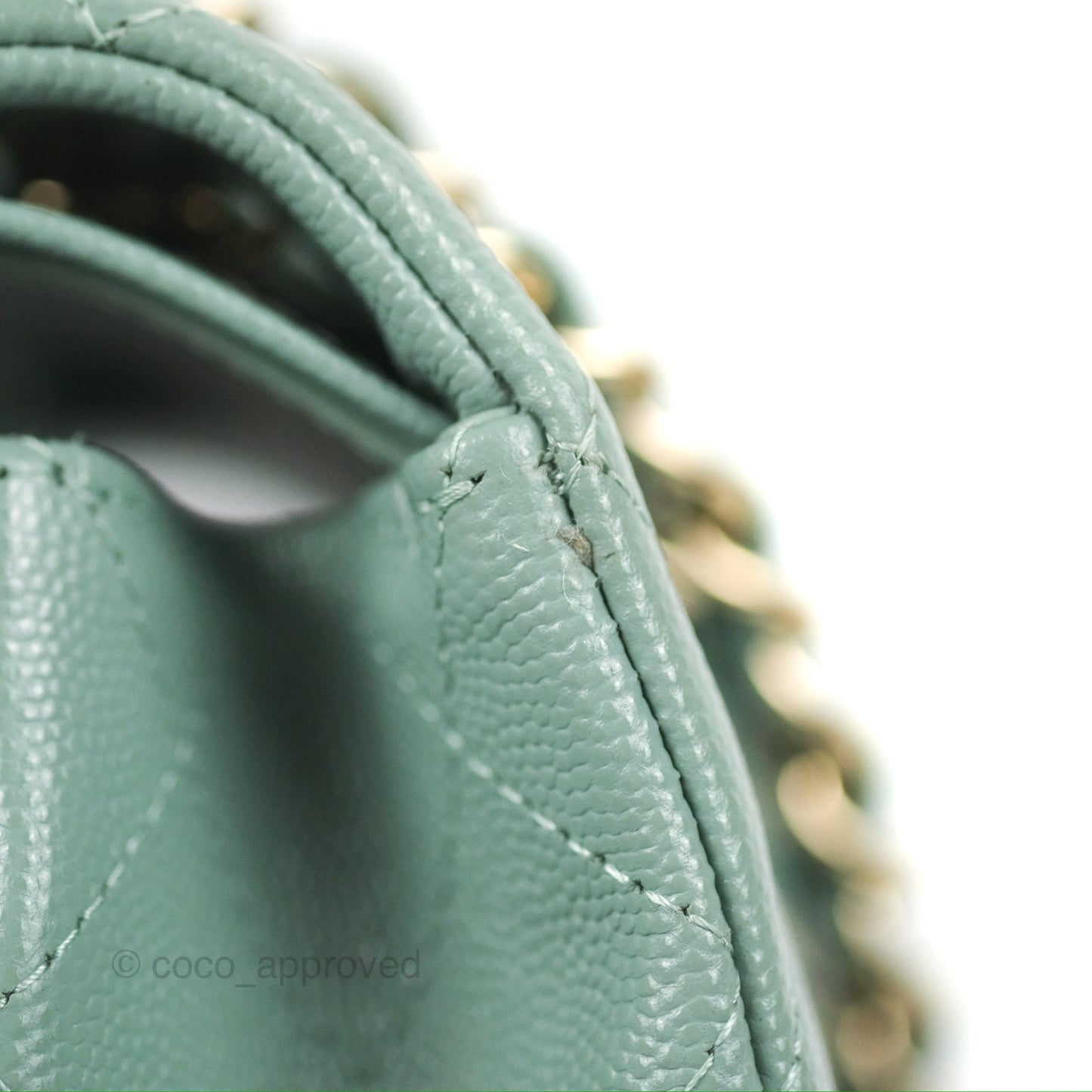 Chanel Classic M/L Medium Flap Quilted Tiffany Green Caviar Gold Hardware