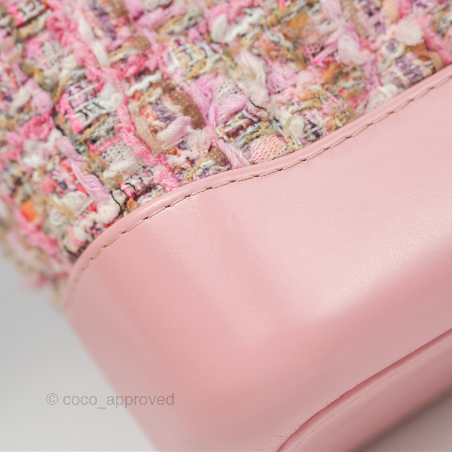 Chanel Small Gabrielle Hobo Quilted Pink Tweed Aged Calfskin