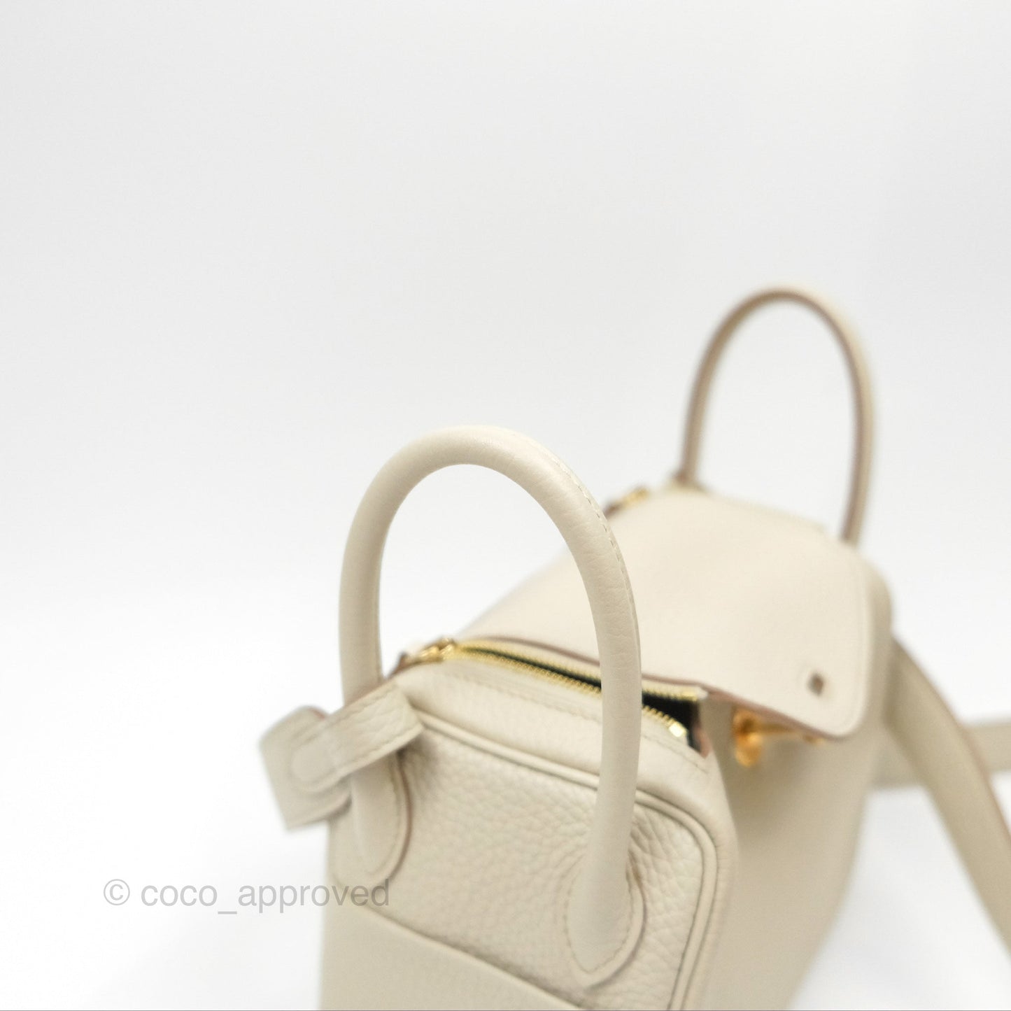 Hermès Mini Lindy 20 Beton Clemence Gold Hardware