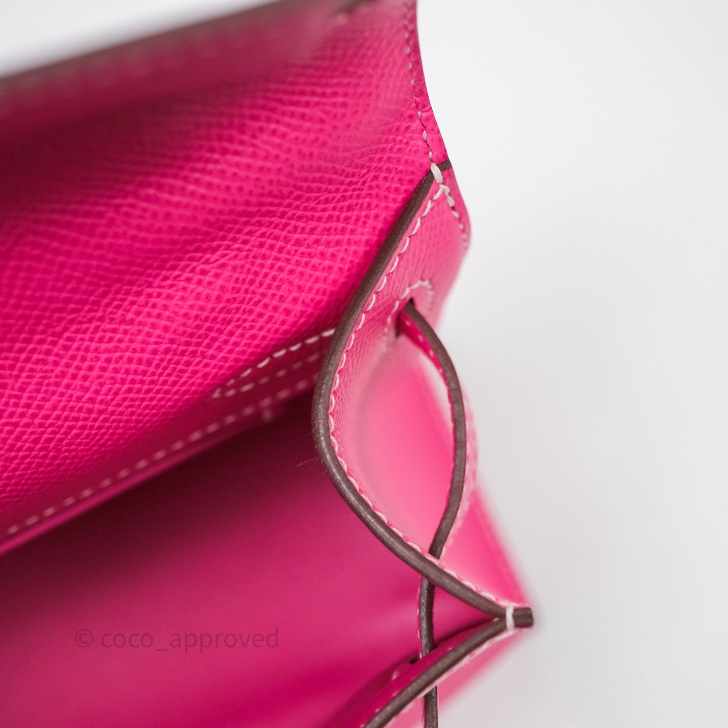 Hermès Kelly Pochette Clutch Rose Tyrien Epsom Palladium Hardware