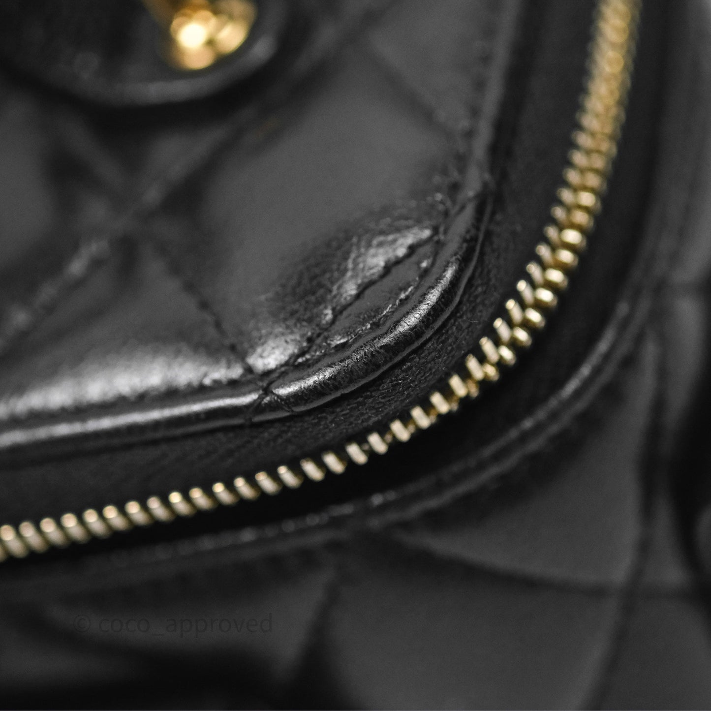 Chanel Cargo Pocket Top Handle Vanity with Chain Black Shiny Lambskin Gold Hardware 22K