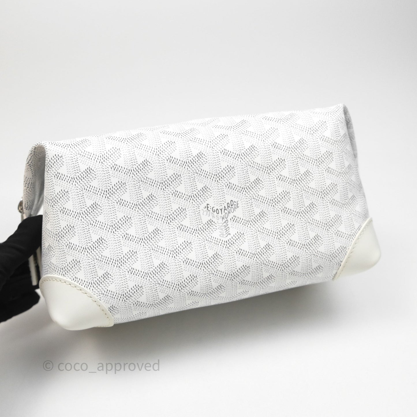 Goyard Bowling 25 Toiletry Bag White Goyardine Canvas