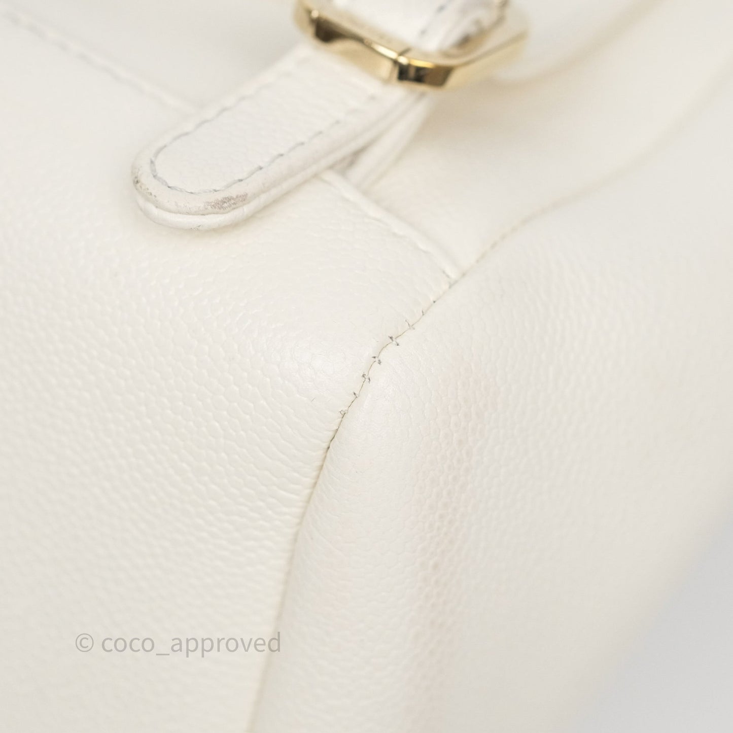 Chanel Quilted Business Affinity Backpack Ivory White Caviar Gold Hardware