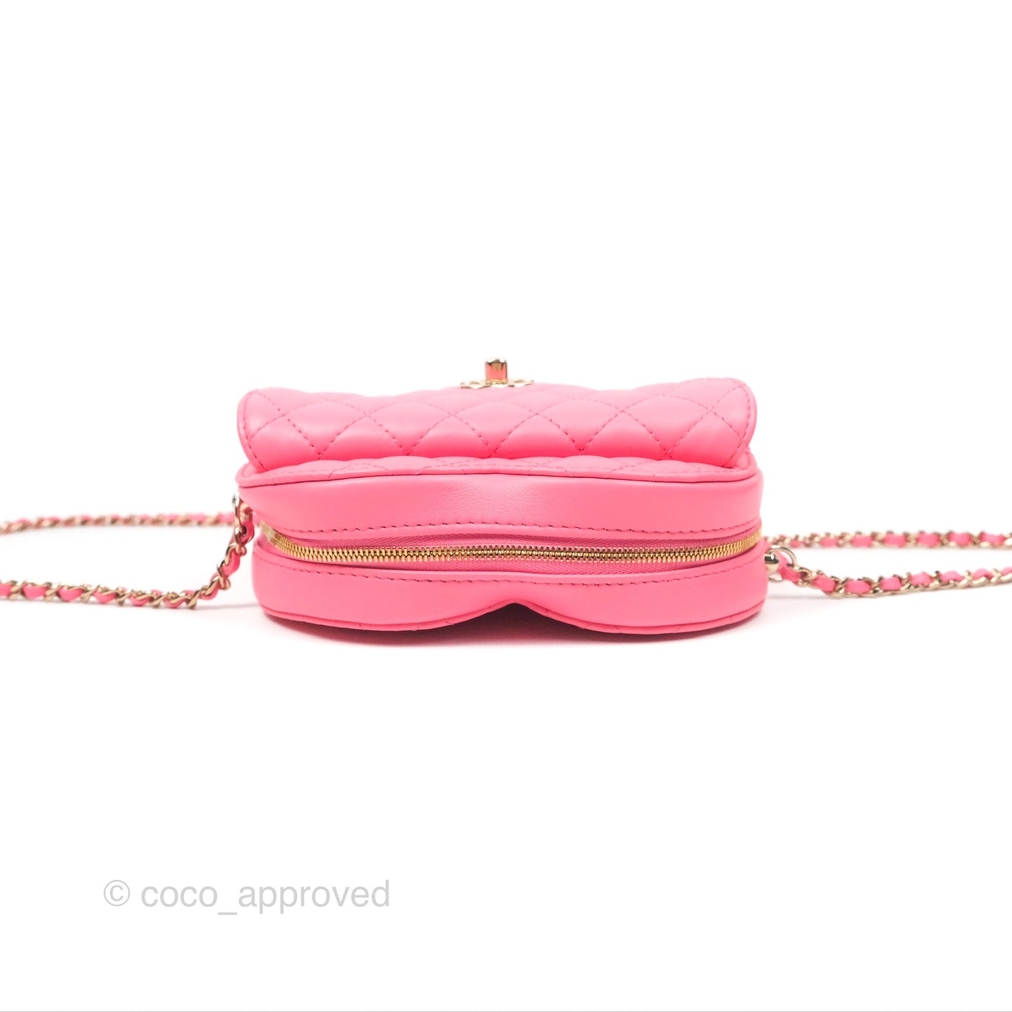Chanel Large Heart Bag Pink Lambskin Gold Hardware 22S