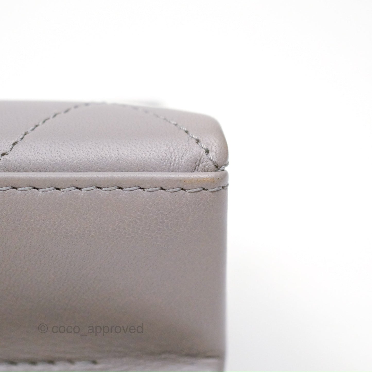 Chanel Small Quilted Coco Luxe Flap Bag Grey Calfskin Aged Gold Hardware