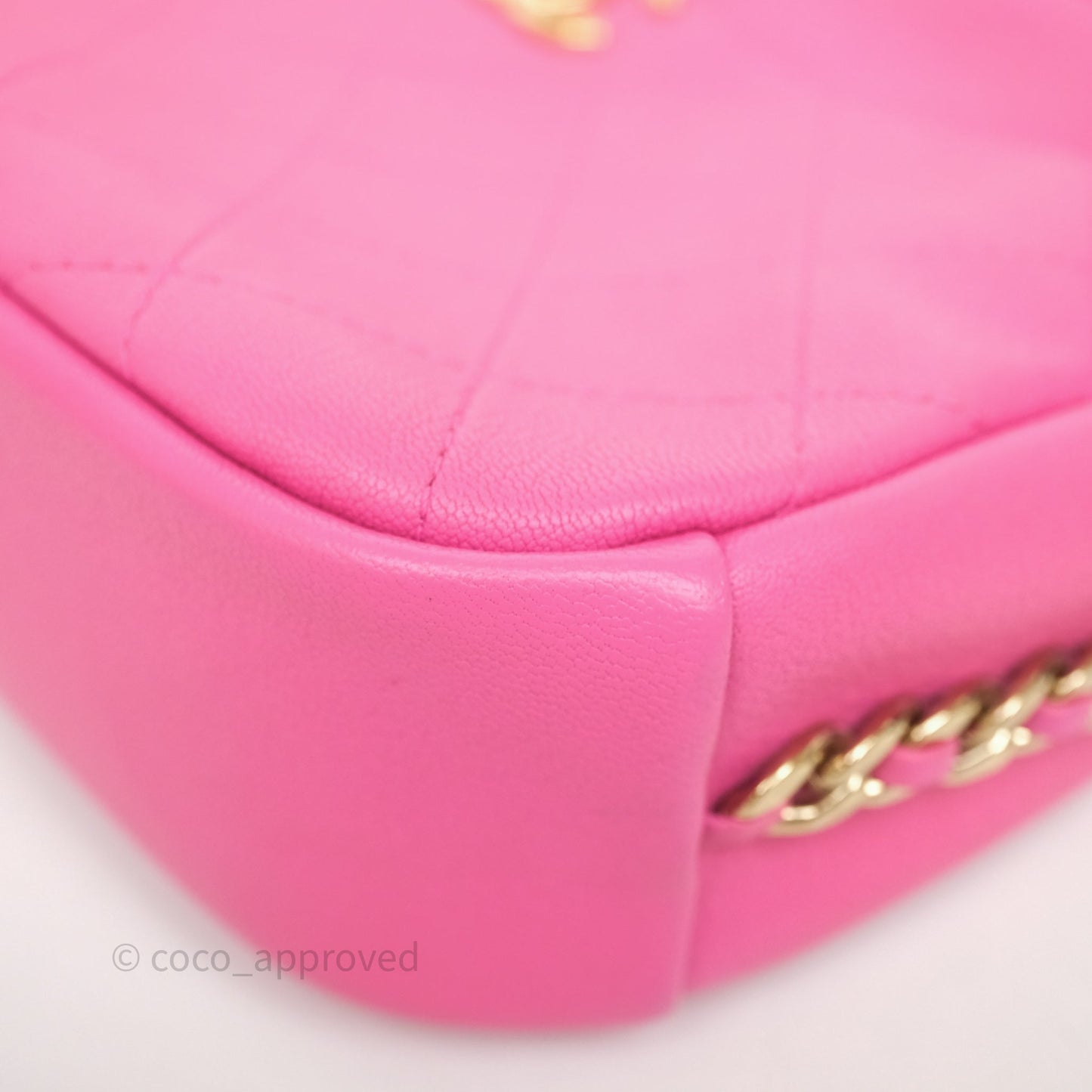 Chanel Camera Bag Pink Calfskin Aged Gold Hardware