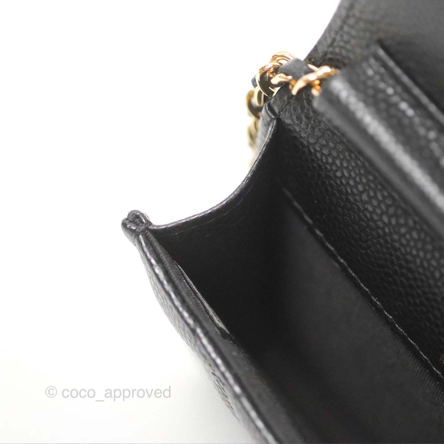 Chanel Miss Coco Clutch With Chain Quilted Black Caviar Gold Hardware