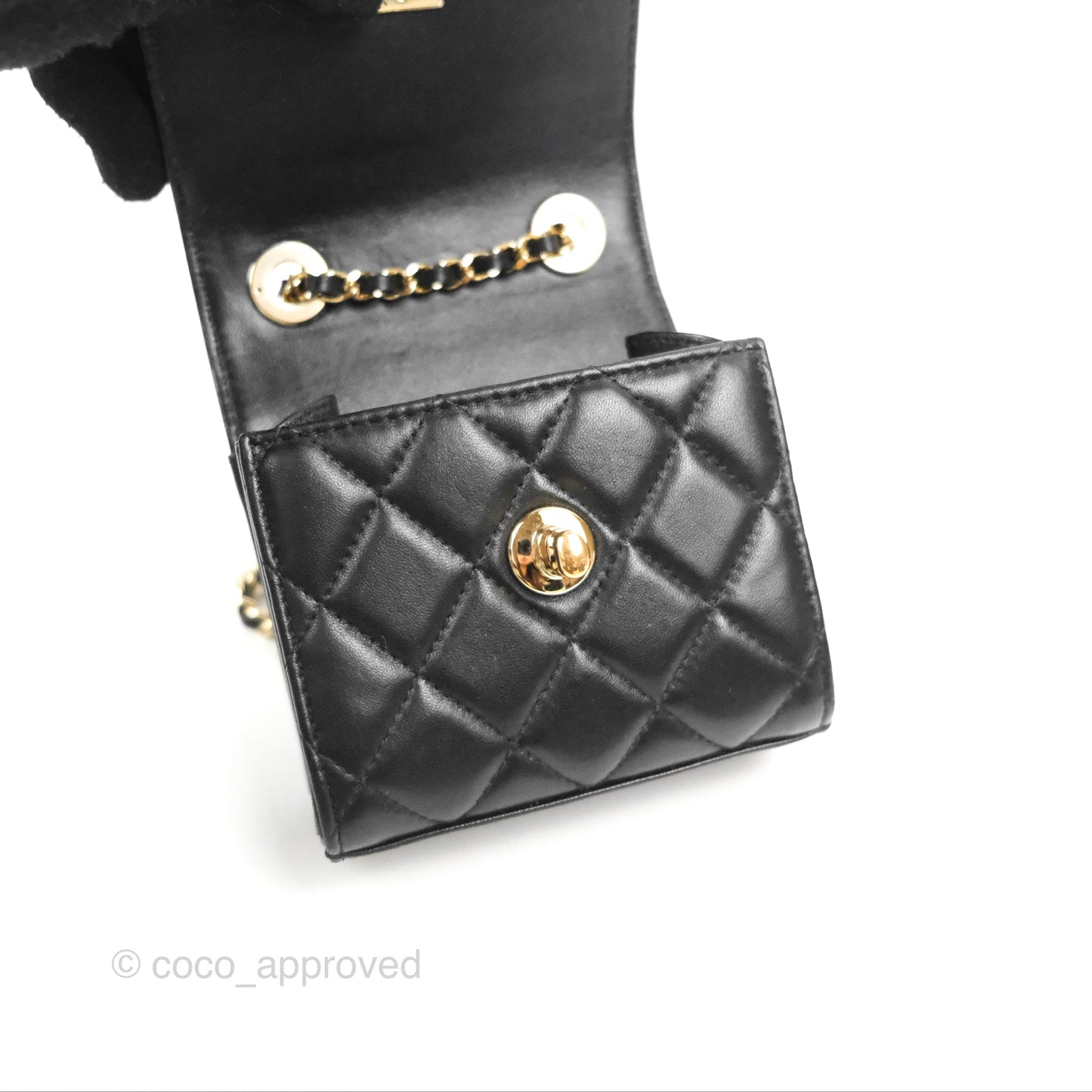 Chanel Mini Quilted Trendy CC Clutch With Chain Black Lambskin Gold Hardware