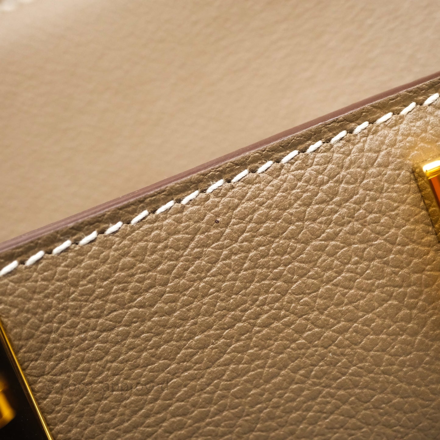 Hermès Mini Jypsiere Etoupe 18 Evercolor Gold Hardware