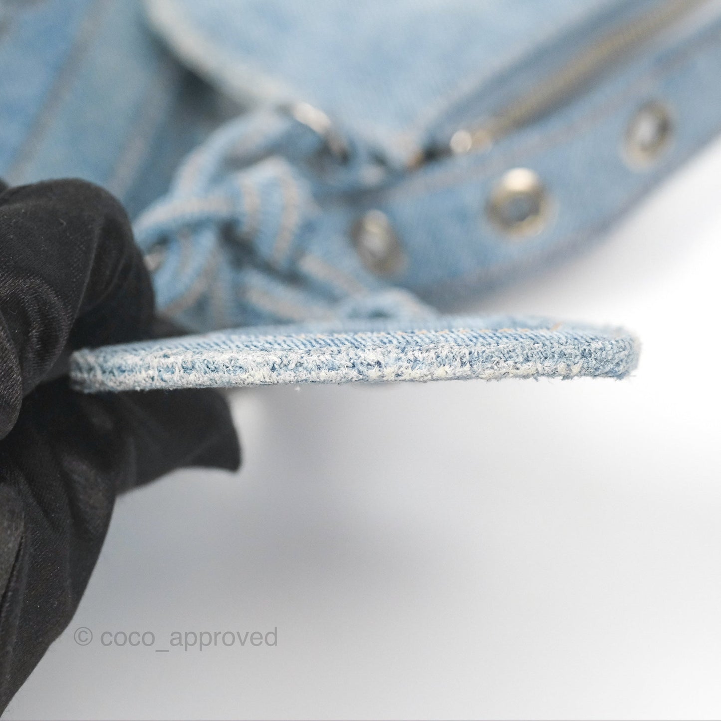 Balenciaga Le Cagole Small Embellished Denim Shoulder Bag