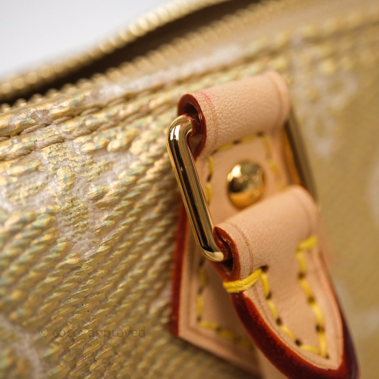 Louis Vuitton Nano Speedy Monogram Gold Jacquard Fabric