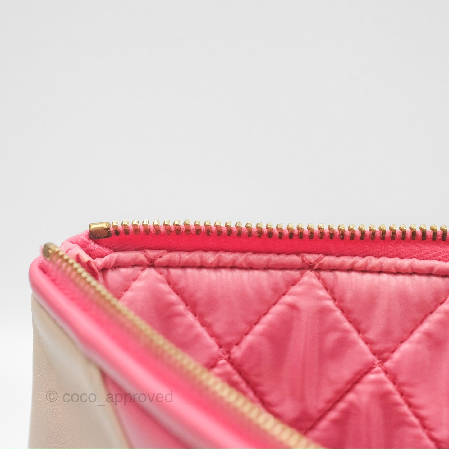 Chanel Cosmetic Case Clutch Patchwork Lambskin Gold Hardware