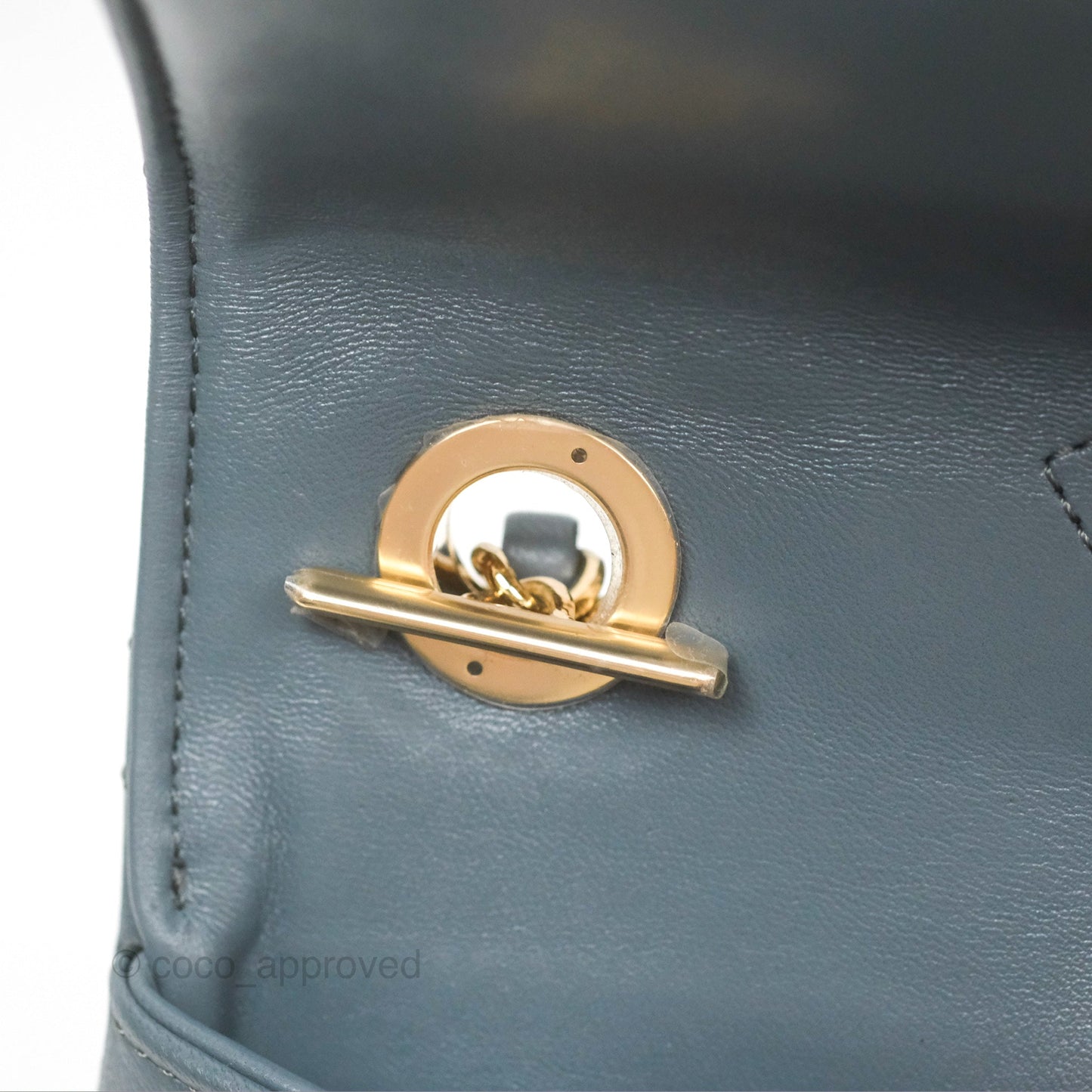 Chanel Small Trendy CC Grey Blue Lambskin Gold Hardware