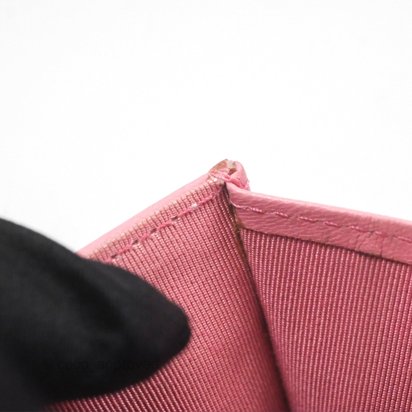 Chanel Quilted Flap Card Holder Pink Lambskin Silver Hardware