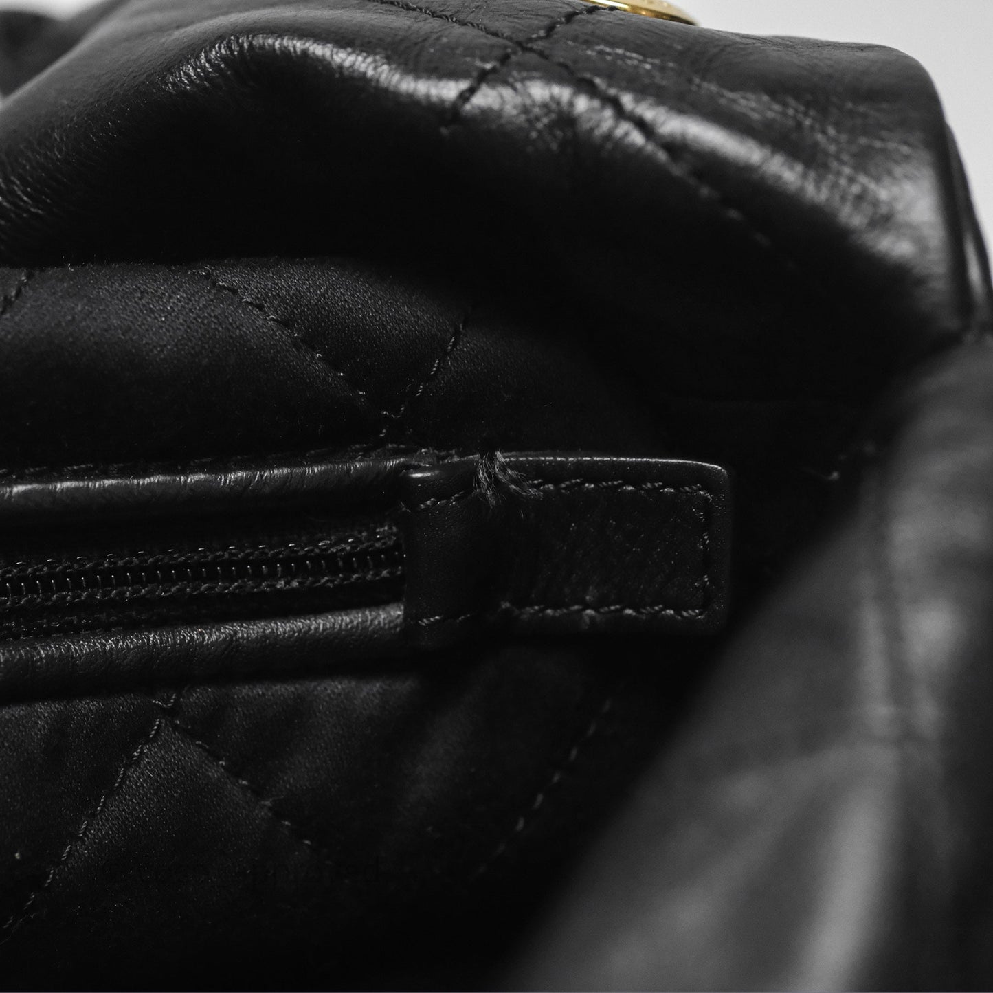 Chanel 22 Small Black Shiny Calfskin Aged Gold Hardware